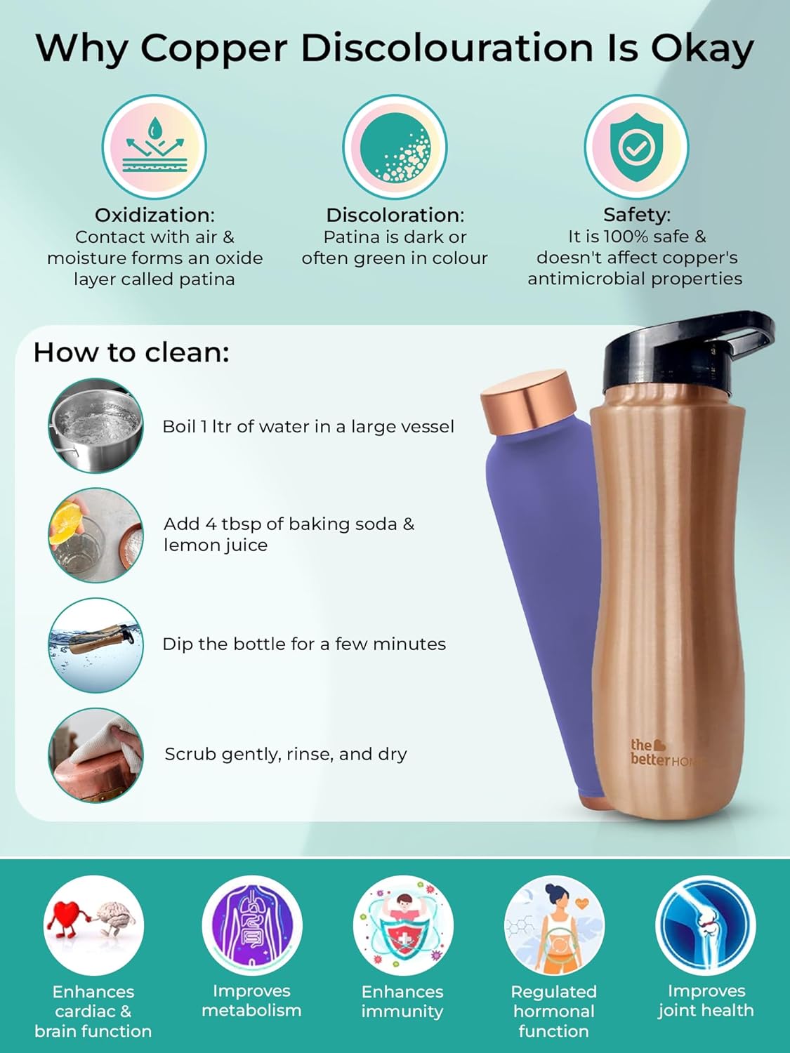 Pure Copper Water Bottle