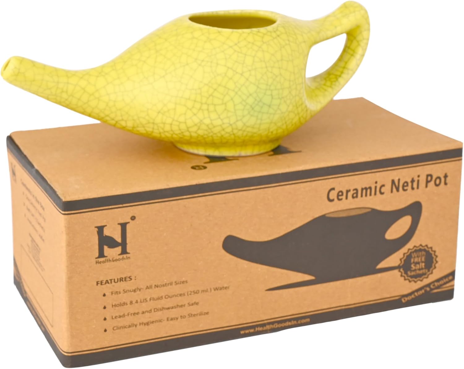 Ceramic Neti Pot with Neti Salt
